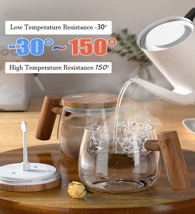 Hot water being poured into the StirEase mug